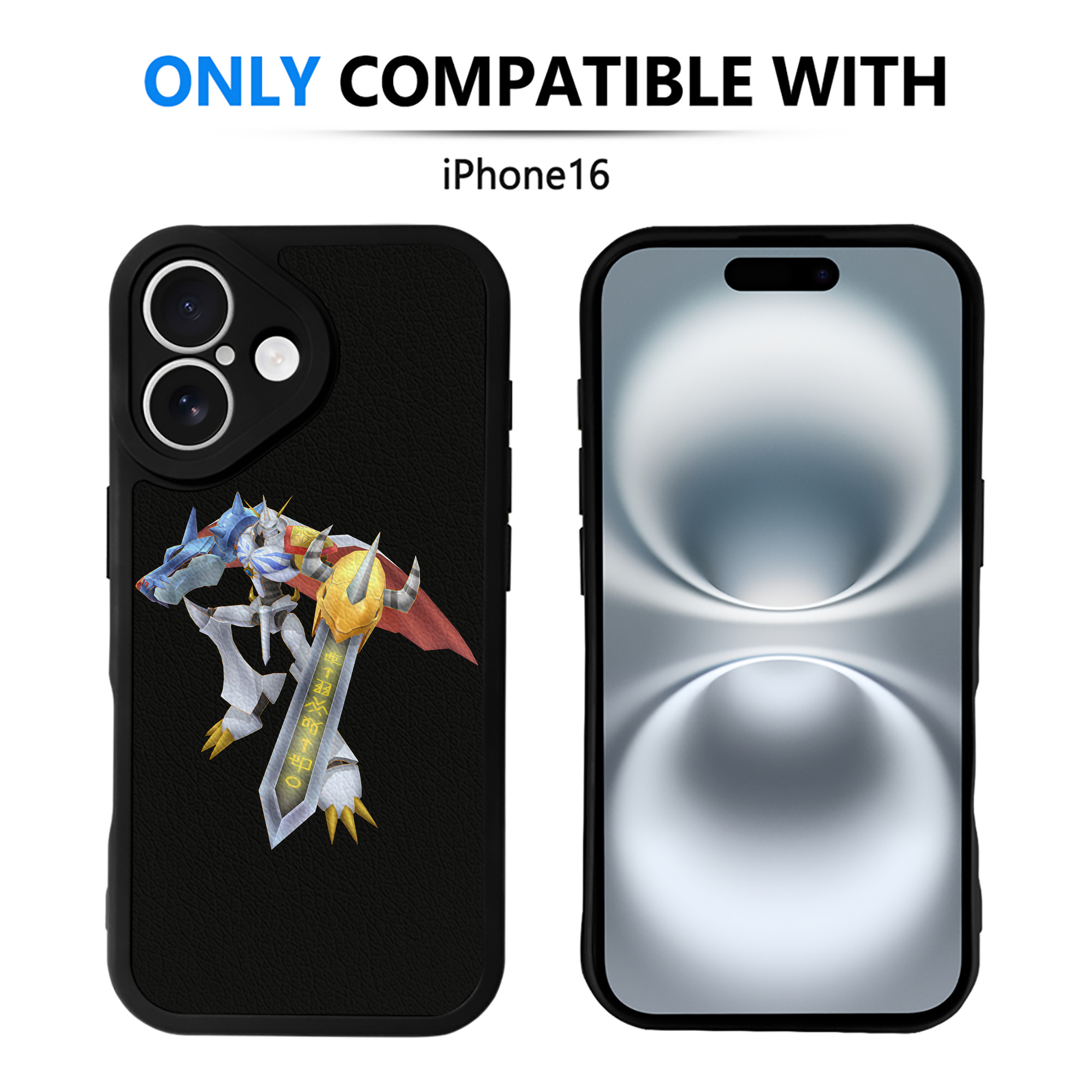 （画像用） Digimon デジタルモンスター/デジモン 【iPhone 16シリーズ対応】シリコンスマホケース（レザー調） 材質：シリコン